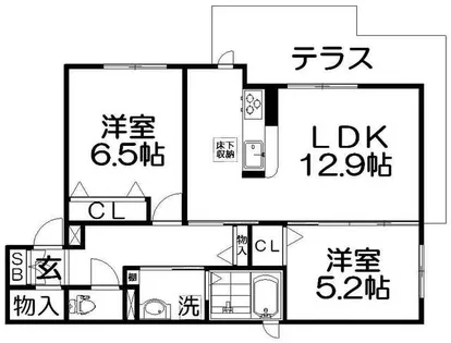 メゾンブロッサム【1階】の間取り