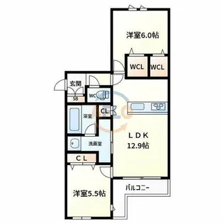 内代レジデンスサウス【4階】の間取り