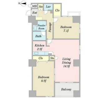 プロシード新瑞橋【6階】の間取り