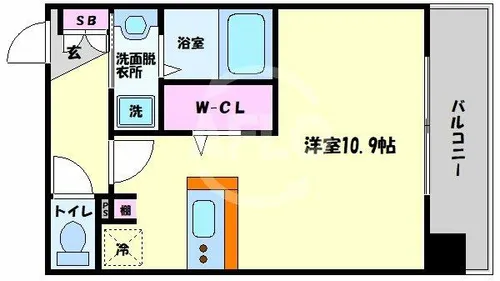 アドバンス大阪城アンジュ【6階】の間取り