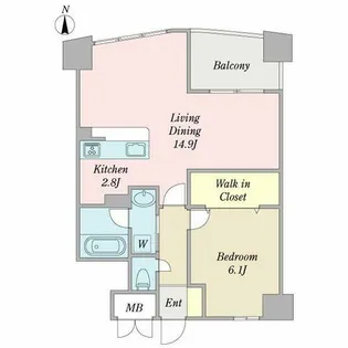 プロシード新瑞橋【9階】の間取り