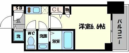 スワンズ谷町セントシティ【8階】の間取り