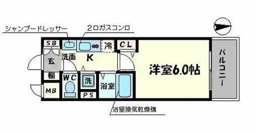 プレサンス堺筋本町フィリア【2階】の間取り