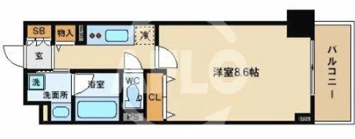 エスリード長堀タワー【9階】の間取り