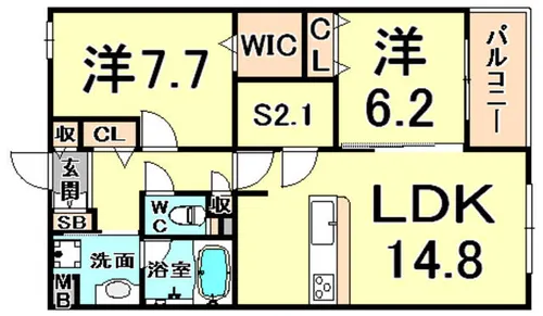 ノブレ甲子園口【3階】の間取り