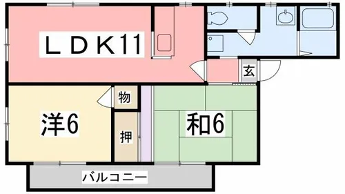 パストラルハイツB棟【101号室】の間取り