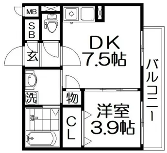 YNレジデンス枚方【2階】の間取り