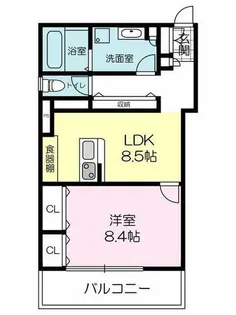 コンフォート武庫川【101号室】の間取り