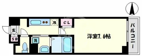エグゼ心斎橋EAST【9階】の間取り