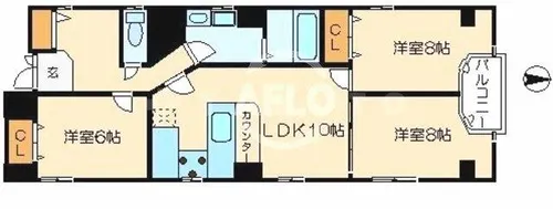 サンライズ長堀【2階】の間取り