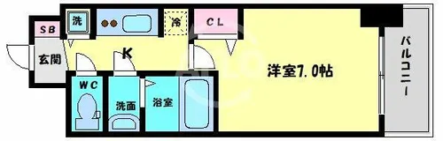S-RESIDENCE都島【7階】の間取り