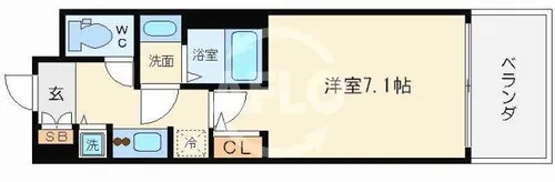 エスライズ東心斎橋【3階】の間取り