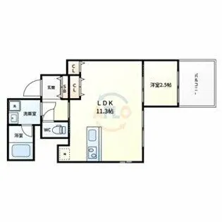 エスリードレジデンス大阪谷町ザ・マークス【4階】の間取り