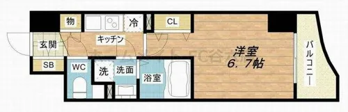 セレニテ心斎橋グランデ【8階】の間取り