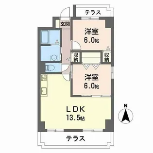 メディオグリシーナF【1階】の間取り
