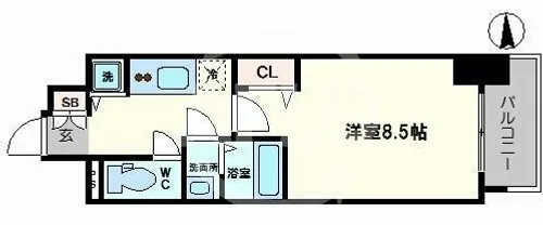 プレサンス本町エクストラ【9階】の間取り