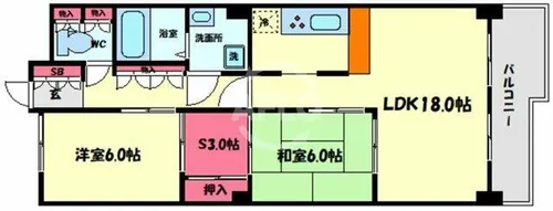 ライフステージ福島【4階】の間取り