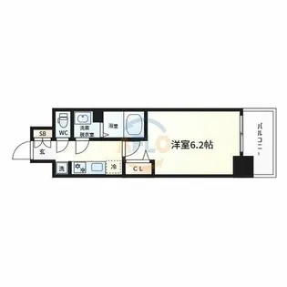 プレサンス大国町ブライス【13階】の間取り
