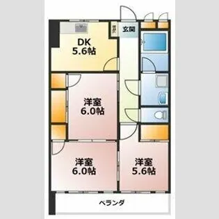 ハイツ大蔵【2階】の間取り