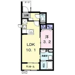 プランドール日比野【1階】の間取り