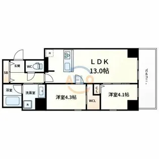 JP noie 上町台龍造寺【3階】の間取り