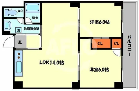 レジデンスハイビレッジ【2階】の間取り