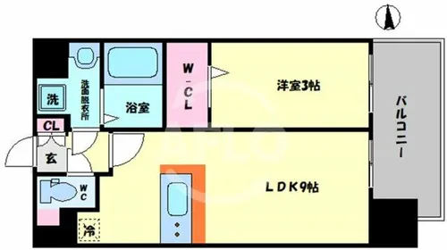 レオンコンフォート難波南Ⅱ【5階】の間取り