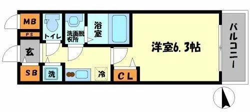 プレサンス四天王寺前夕陽ヶ丘【6階】の間取り
