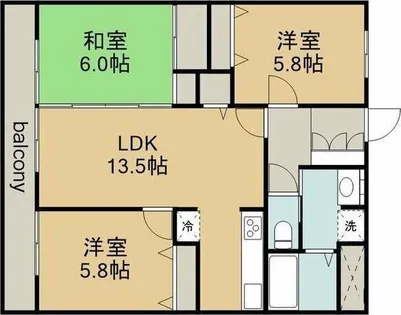 モアグレース下川田【2階】の間取り