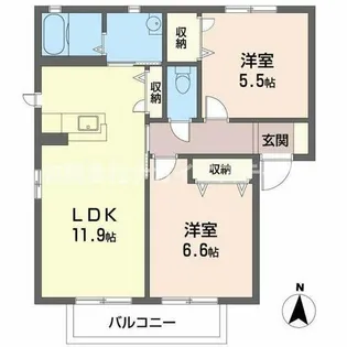 加西市北条町(ニューフォーレス ナガタB)【201号室】の間取り