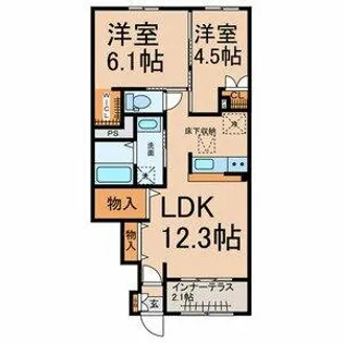 仮)シェルル・スターテラス【1階】の間取り