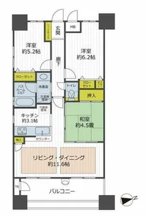 ディークラディア川西【1506号室】の間取り
