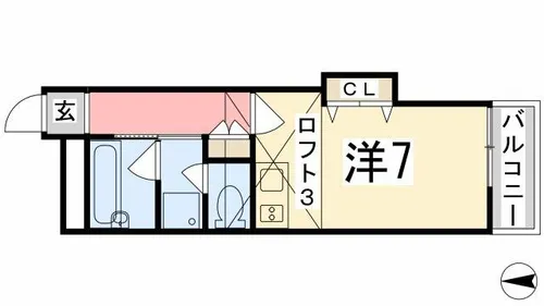 リゾティ城南【805号室】の間取り