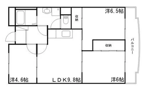 リッチウォーク佃町【704号室】の間取り