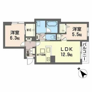シャーメゾン日明【1階】の間取り