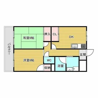 豊中服部アパートメント【3階】の間取り