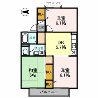 ボナールS【2階】の間取り
