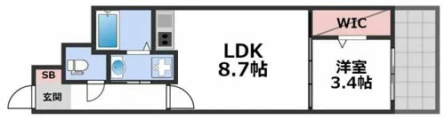 セレニテ堺筋本町プリエ【12階】の間取り
