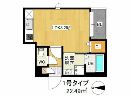R-smart エミテル 桜坂【1階】の間取り