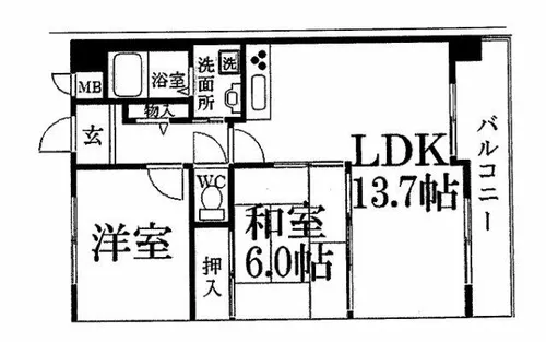 ロイヤルコーポ野田【202号室】の間取り
