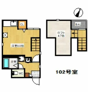 MAISONETIC Crane住吉【1階】の間取り