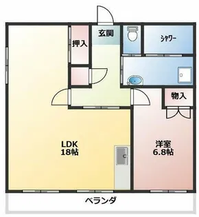 イミソーレ岩倉【205号室】の間取り