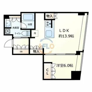 Brillia Tower堂島【6階】の間取り