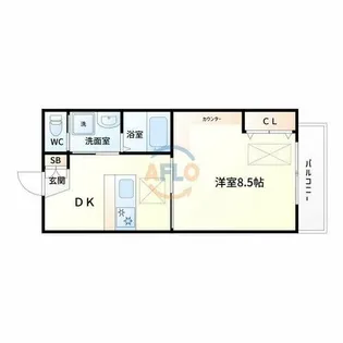 プルメリア新大阪【6階】の間取り