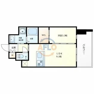 S-RESIDENCE難波西alter【9階】の間取り