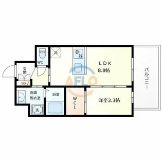 S-RESIDENCE難波西alter【11階】の間取り