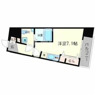 AFFLUENCE難波【5階】の間取り