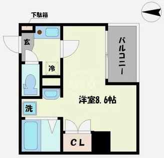 みおつくし東なんば【6階】の間取り
