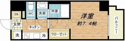 レオンコンフォート北浜【11階】の間取り