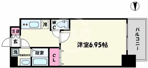 フォーリアライズ難波シエロ【6階】の間取り